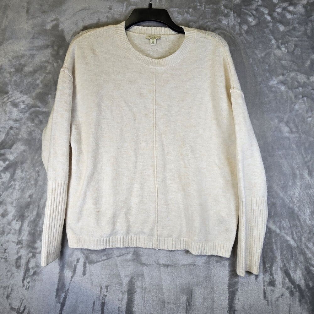 Legendary Outfitters Sweater Womens Medium Ivory Cream Soft Crewneck Soft
